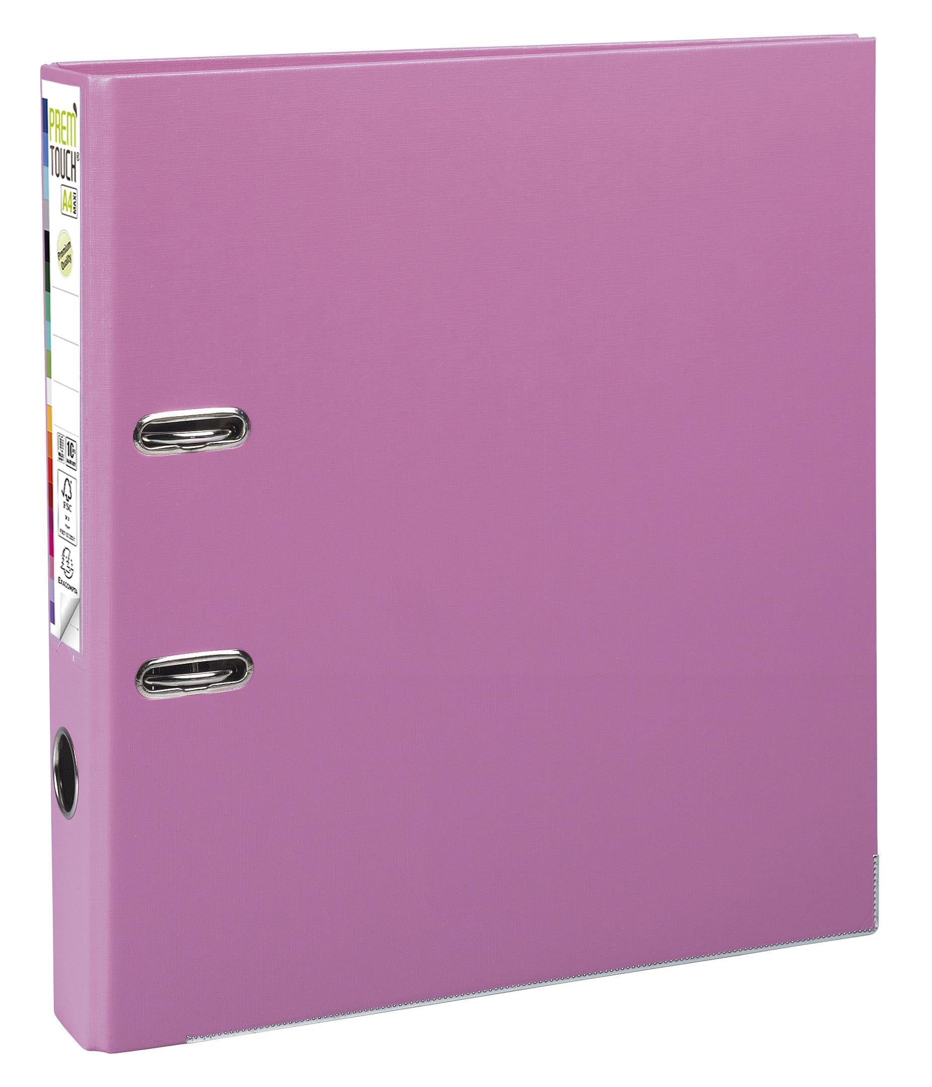 Exacompta - Réf. 53155E - Carton de 10 classeurs à levier A4 MAXI Prem'Touch - Dos 50 mm - Mécanique 55 mm - Dimensions extérieures : 32 x 30 x 5 cm - Format à classer A4 maxi - Coloris : Rose