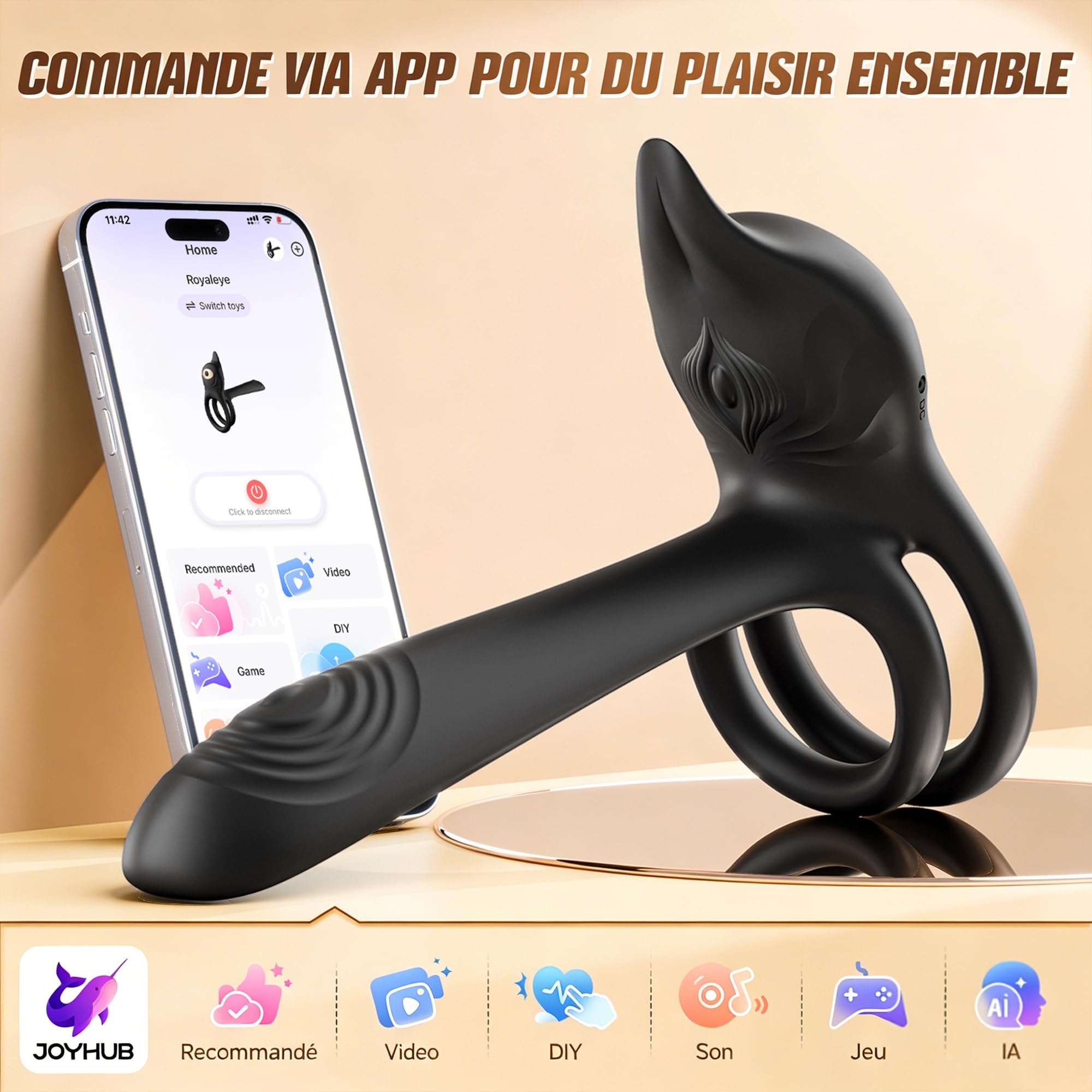 Anneau Penien - Anneau Homme Vibrant Sex Toýs Couple Homme, 10 Modes Sextoyse Homme Sex Toys, Anneaux de Pénis Sextoyse Couple Plaisir, Sex Toyspour Pour Homme, Anneau Vibrant Pénis Clitoridienne