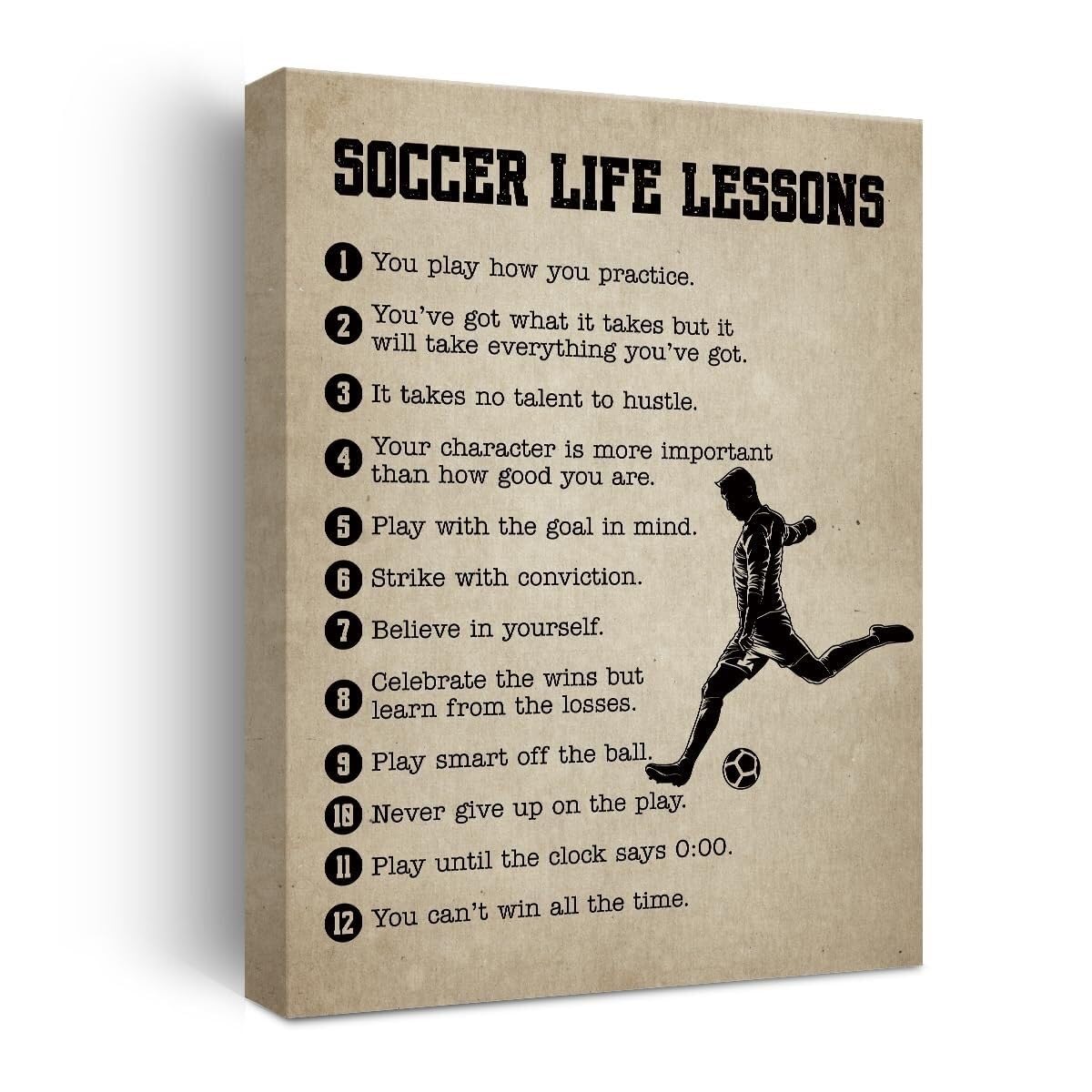 Soccer Inspiration Poster - Motivational Wall-Art for Soccer Players and Fans(Framed,16x24inch(40x60cm))