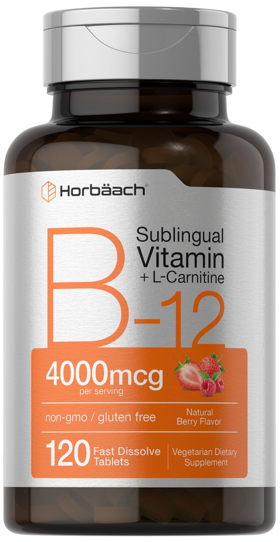Amazon.com: Horbach B-12 4000mcg + L-carnitina | 120 tabletas | Vitamina  sublingual vegetariana, sin OMG y sin gluten : Salud y Hogar