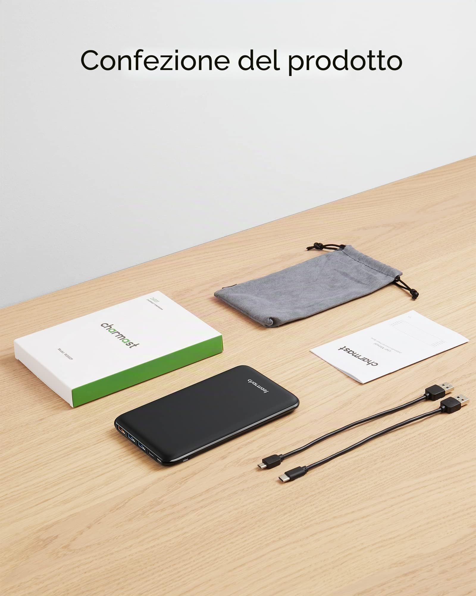 Charmast Power Bank 26800mAh, Powerbank USB C Ricarica Rapida Caricatore Portatile con 3 Ingresso 4 Uscita, Batteria Esterna Compatibile con con iPhone 17 16 15 14 13 12 11 Series, Samsung, Xiaomi