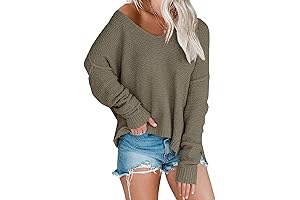 Exlura Women's Off Shoulder Batwing Sleeve Loose Lightweight Pullover Tops