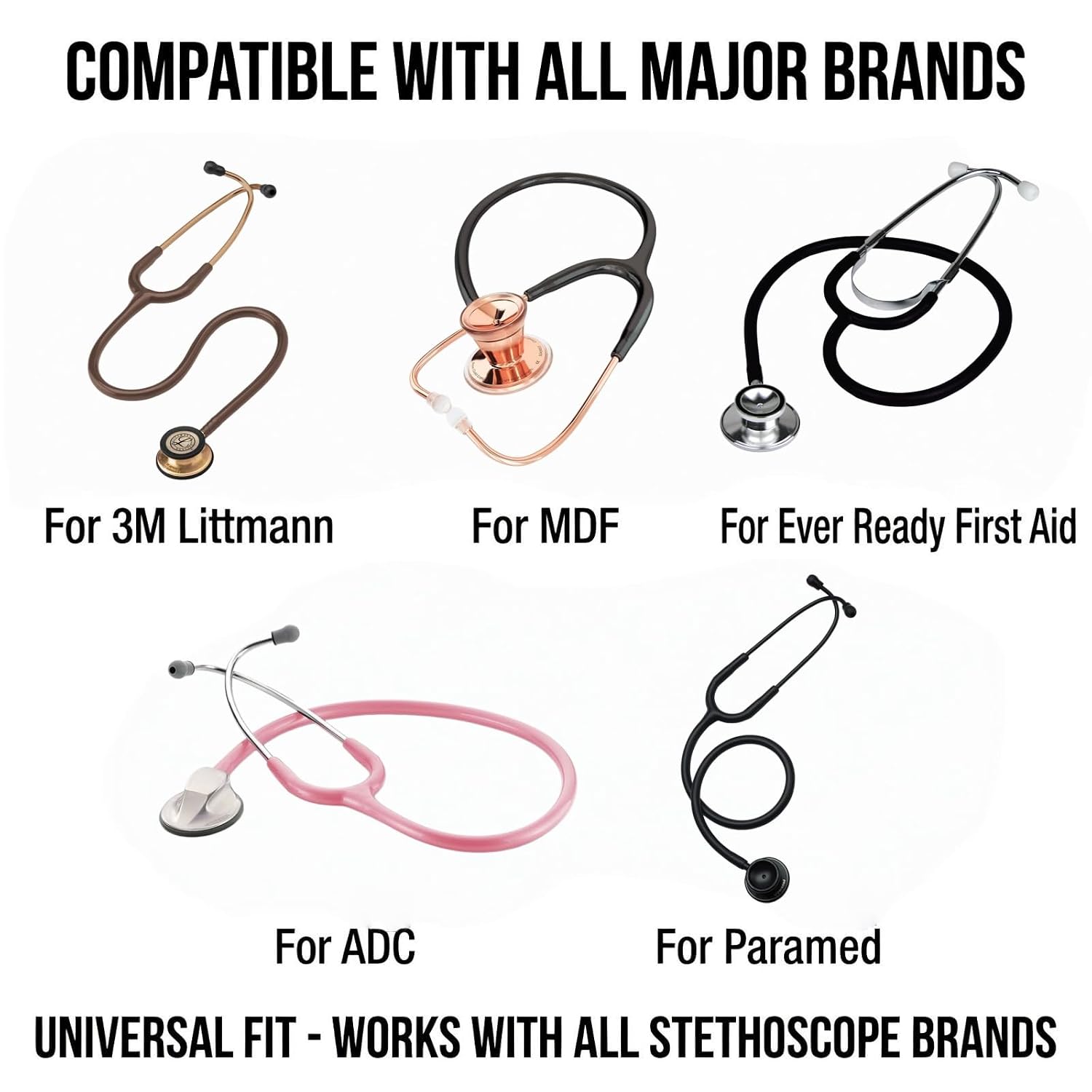 Bling Stethoscope Cover Sleeve Slim Crystal Universal Stethoscope Covers Accessories for Littmann All Types of Stethoscopes(White)