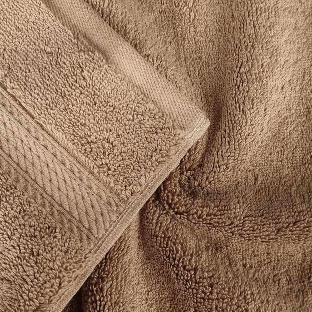 Superior 6-Piece Face Towel Set, Latte Long-Staple Combed Cotton, 900 GSM, Classic Style - Image 4