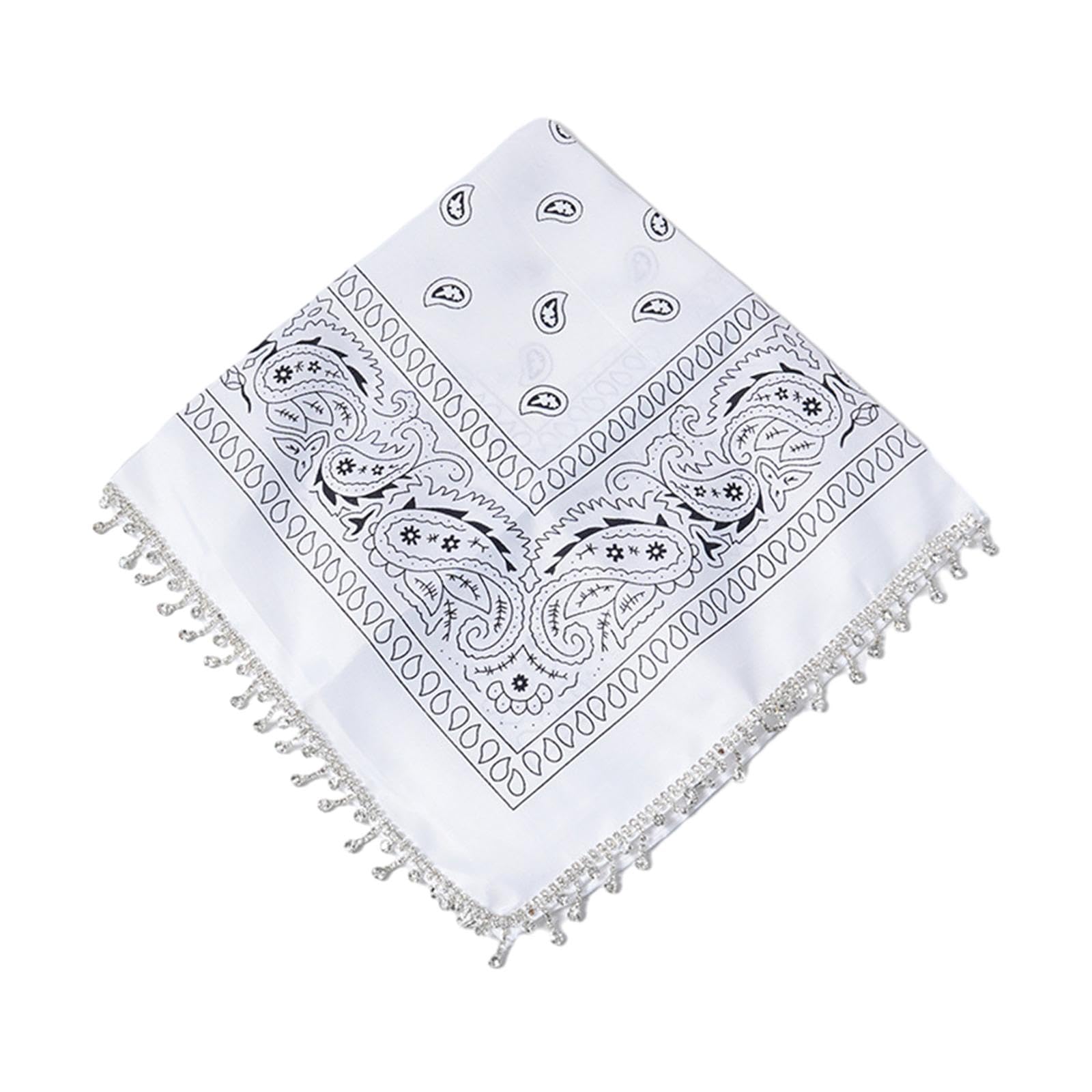 Bandana Scarf Handkerchief Multifunctional Fashion Cowboy Cowgirl Head Wraps White-image-31