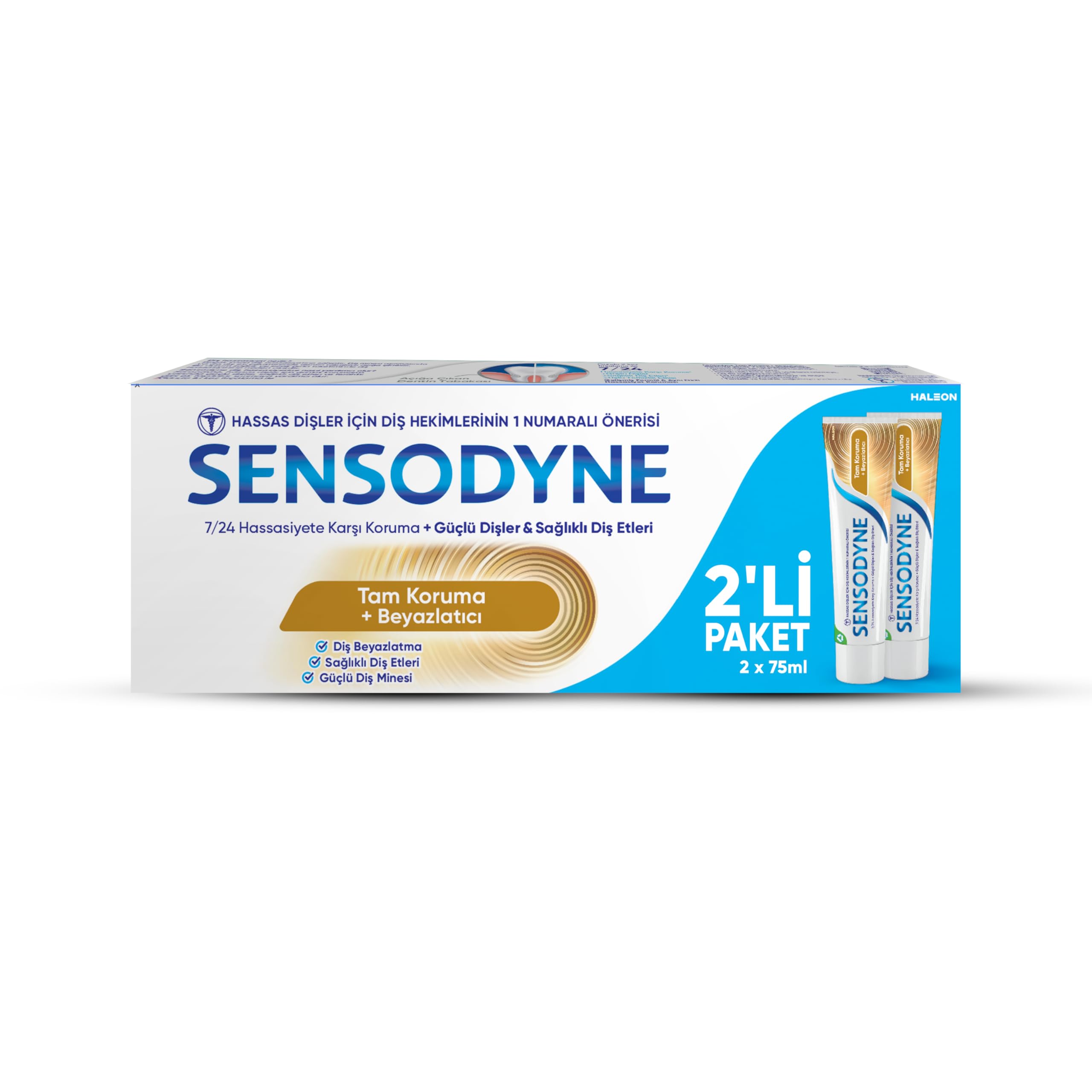 Sensodyne Tam Koruma & Beyazlatıcı Diş Macunu 75 Ml 1+1