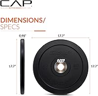 Vista 17 de CAP Barbell - Disco olímpico de goma para barra de pesas, para múltiples opciones