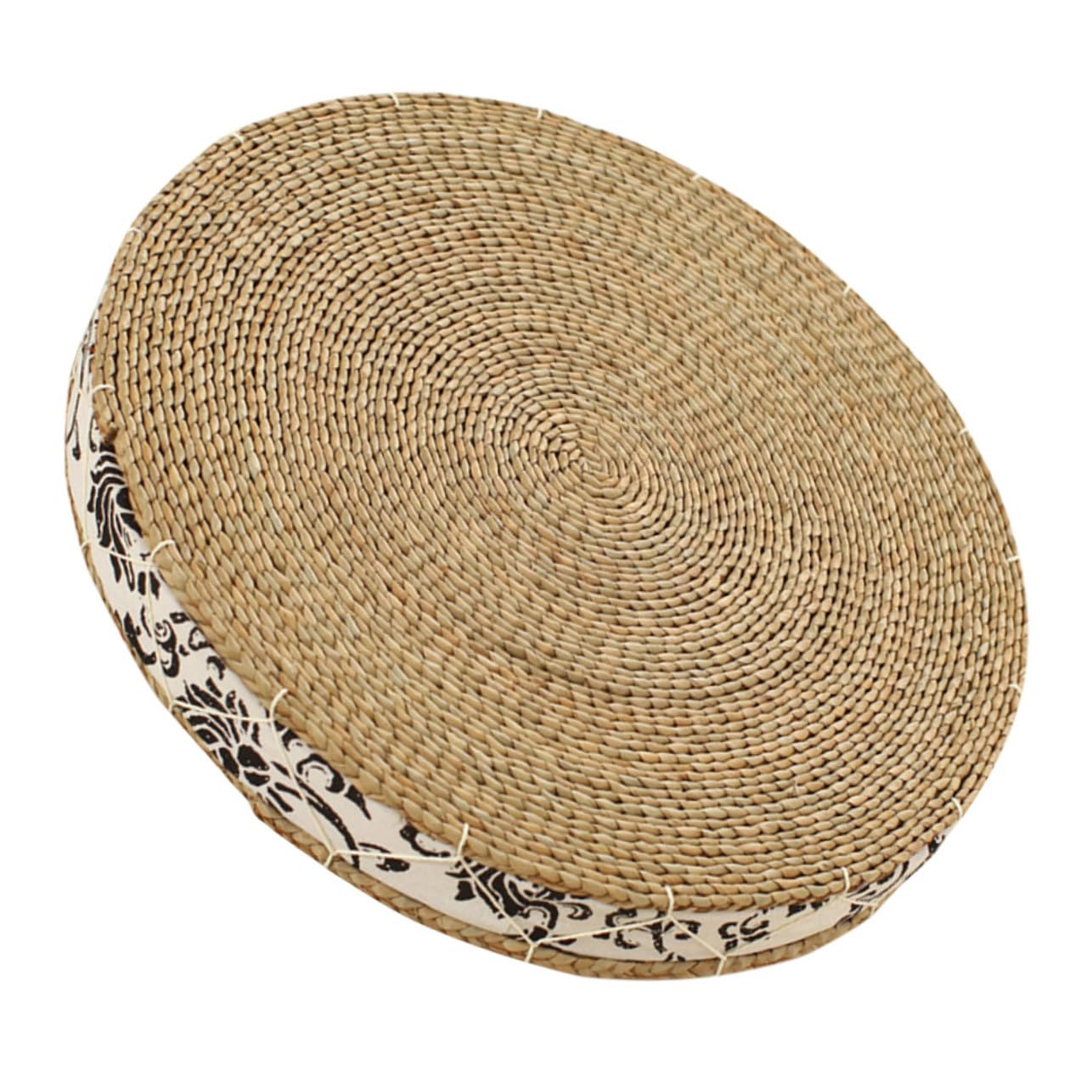 Coussin de sol rond tisse a la main pour yoga et méditation cocooning a la maison