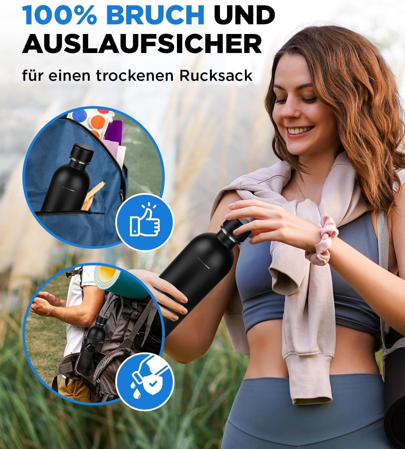 Plastic Free 35oz Bottle for Sodastream Terra, Fizzi, Art - Dishwasher Safe Leak-Proof Metal Stainless Steel Water Bottle - Replacement Bottles for Soda Stream Sport Gym Camping - Image 5