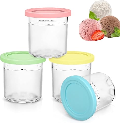 Miniatura 1 de AILAIKE Extra Pint Containers with Lids Compatible with NC299AMZ NC301 NC300 Series, Dishwasher Safe & BPA-Free, Clear