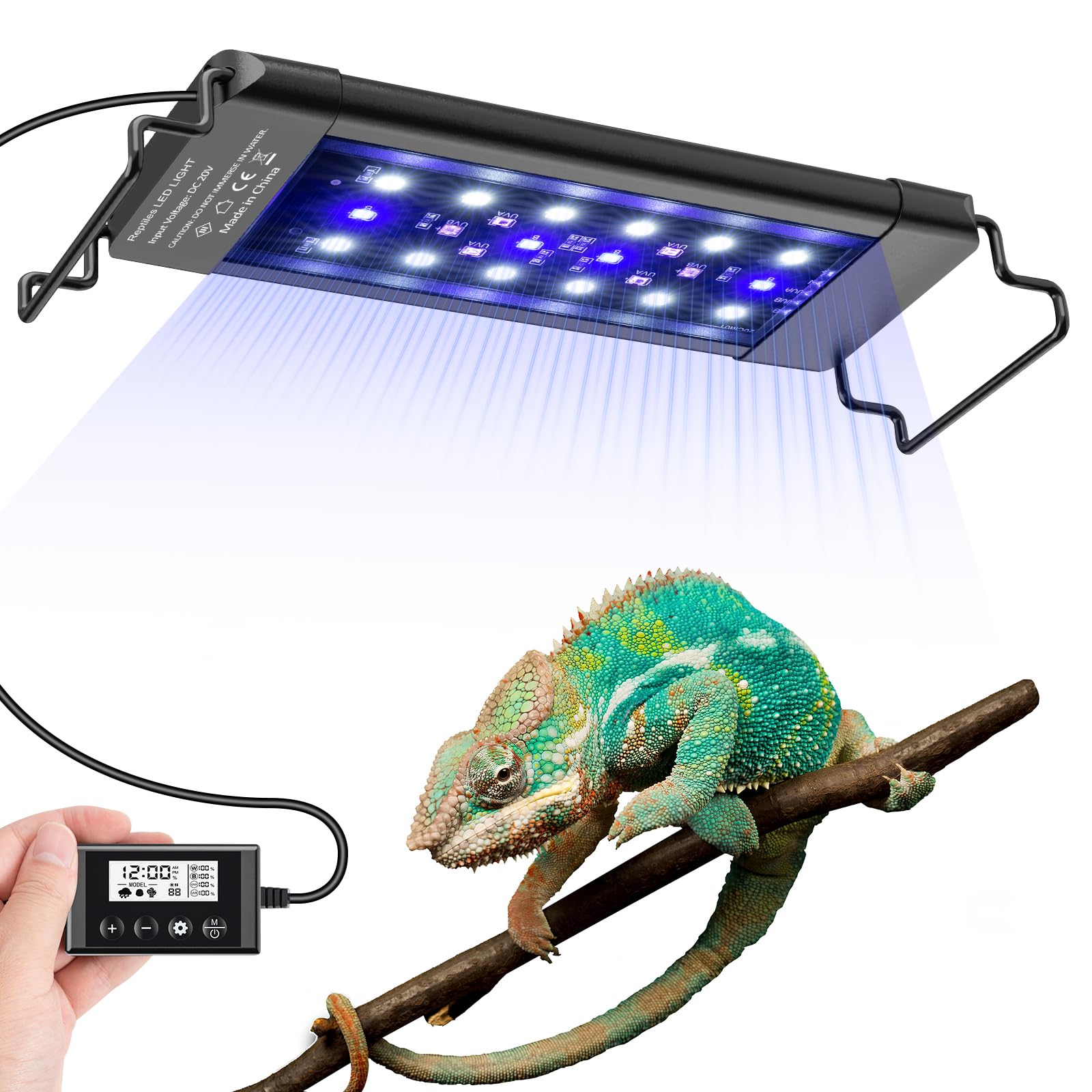 EnchOrch 8 inch UVA UVB reptile LED light with controller
