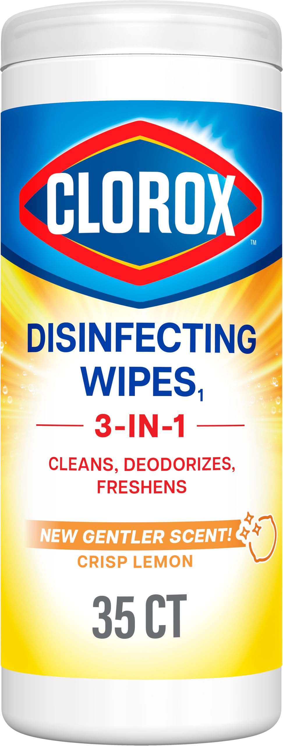 Clorox Crisp Lemon Disinfecting Wipes 35-Pieces