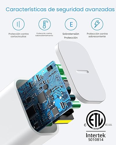 Miniatura 3 de AISNI Paquete de 4 cables de carga rápida de 6 pies compatibles con cargador de iPhone, bloque de carga rápida de 20 W, PD USB C, cargador rápido