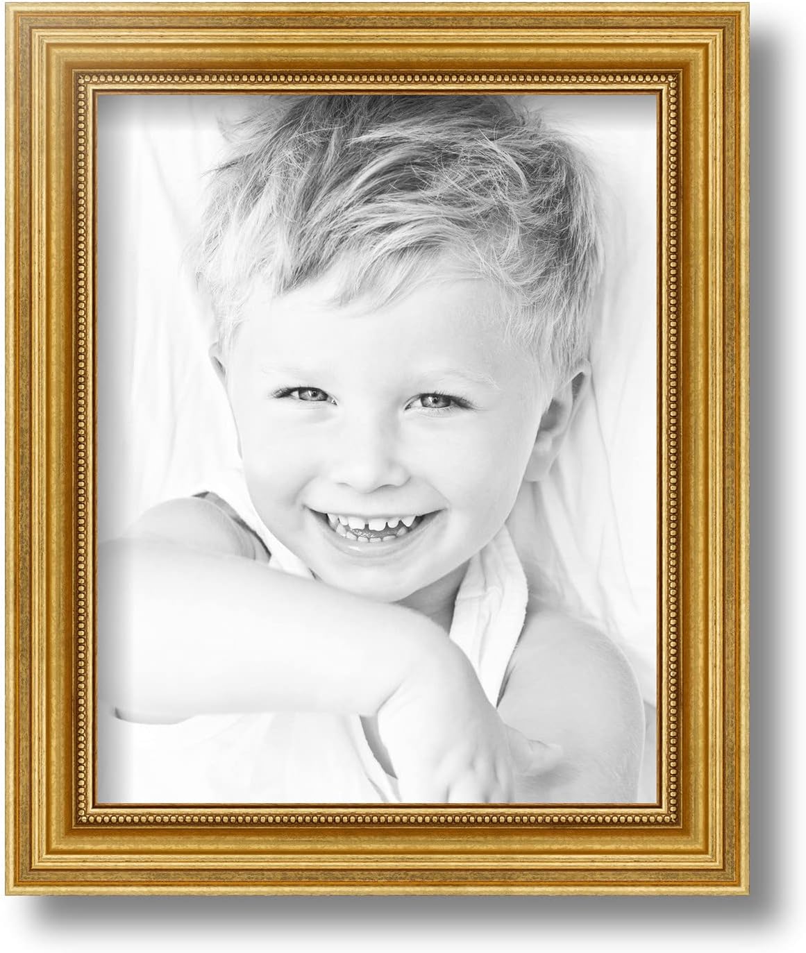 ArtToFrames 8x10 inch Gold Foil on Pine Wood Picture Frame, WOM0066-81375-YGLD-8x10