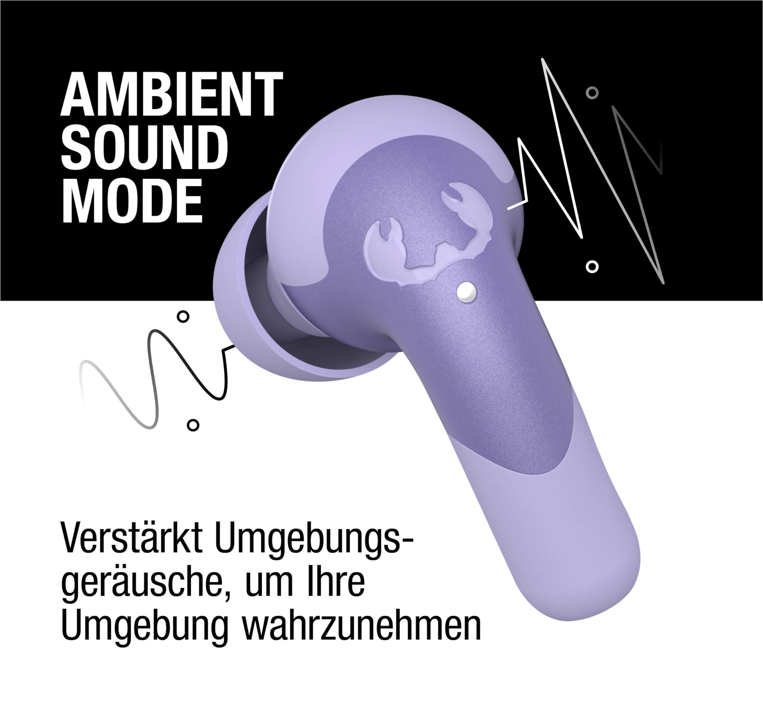 Fresh 'n Rebel Twins Ace Bluetooth kopfhörer In Ear mit Hybrid Active Noise Cancelling, In-Ear Kopfhörer kabellos, Mit ENC microfon, Bluetooth 5.3, IPX4 spritzwasserfest, 34 std. Spielzeit (Lila)