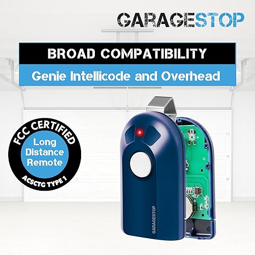 Miniatura 5 de 2 botones remotos Genie ACSCTG tipo 1, GIT-1 390Mhz Genie Intellicode reemplazo remoto de puerta de garaje, compatible con puerta superior (1997 a