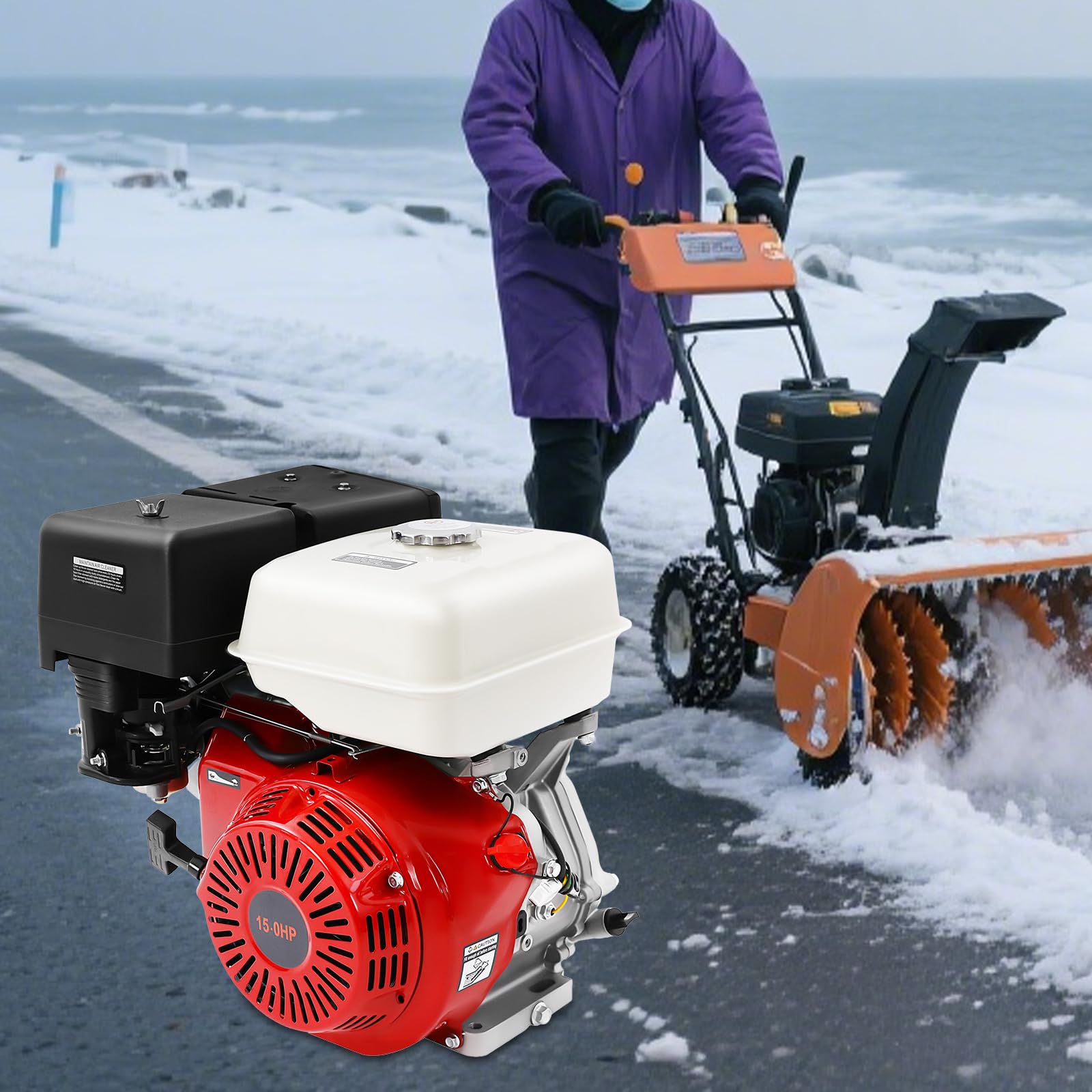 Motores de 4 tiempos Motor de kart, motor de gasolina de 15 CV, motor estacionario, motor industrial, de cuatro tiempos refrigerado por aire, kart de 420cc