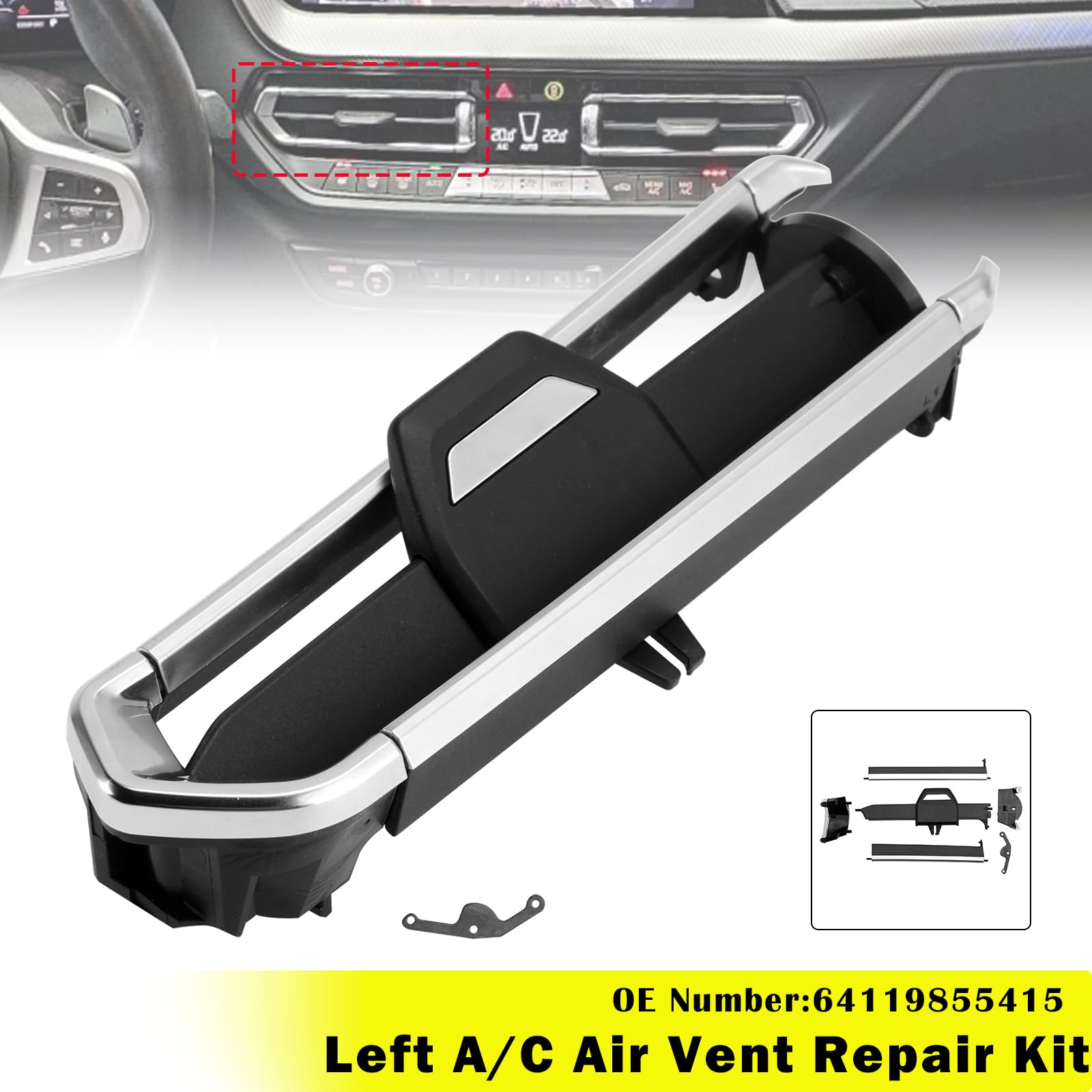 MAD HORNETS Left A/C Air Vent Repair Kit 64119855415 Passend für BMW F40 F44 G20 G26 G01 G29