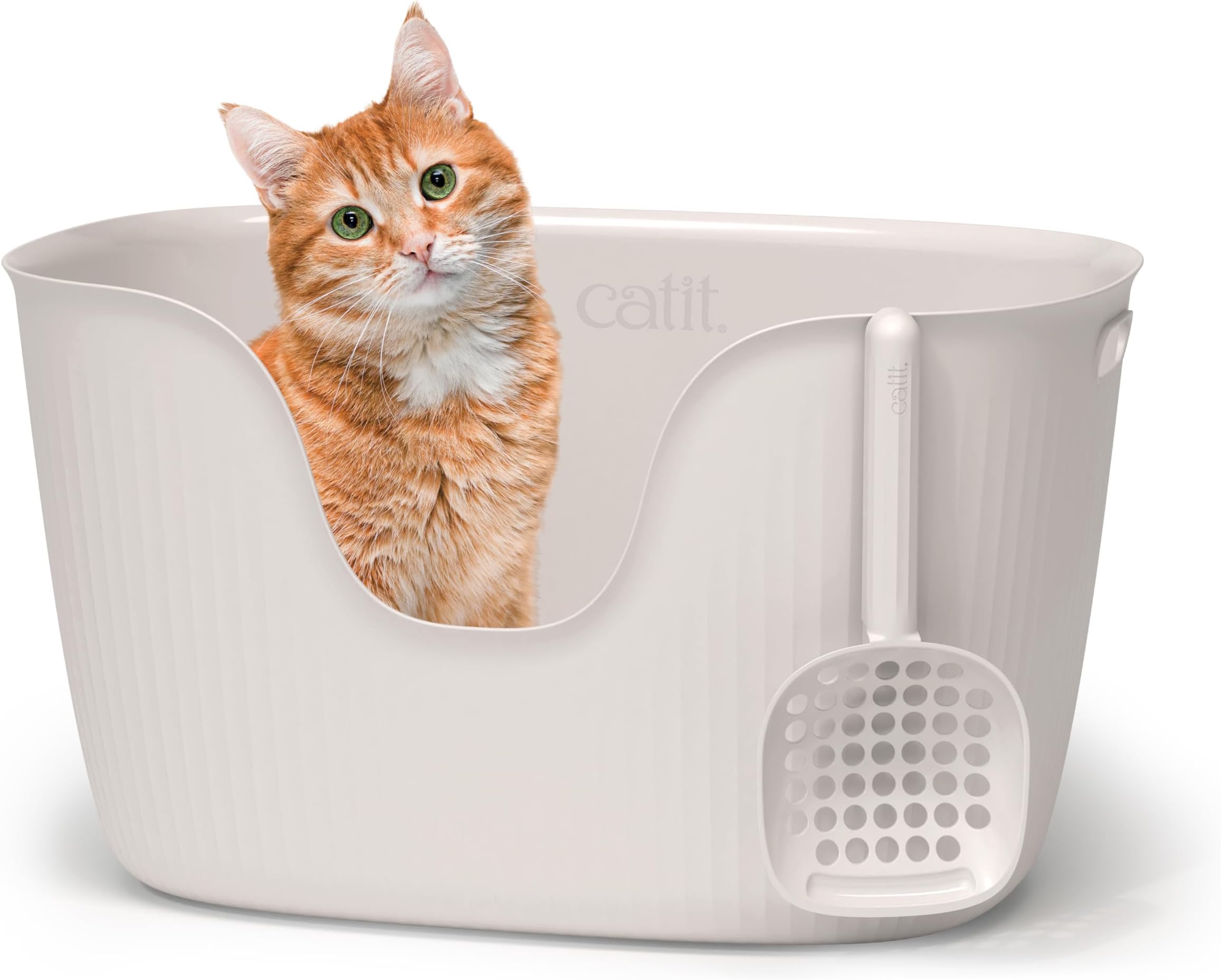 Catit Loo Litter Box, White, with Scoop