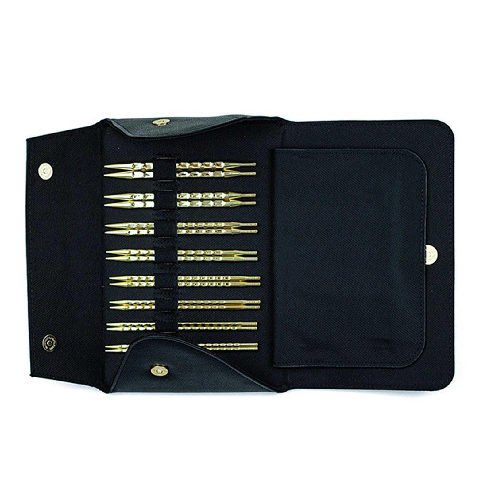 8Pair Interchangeable Circular Knitting Needle for Crocheting 3.5MM-8.0MM Stainless Steel Knitting Needle with Case Gold Veneered Sewing Probes