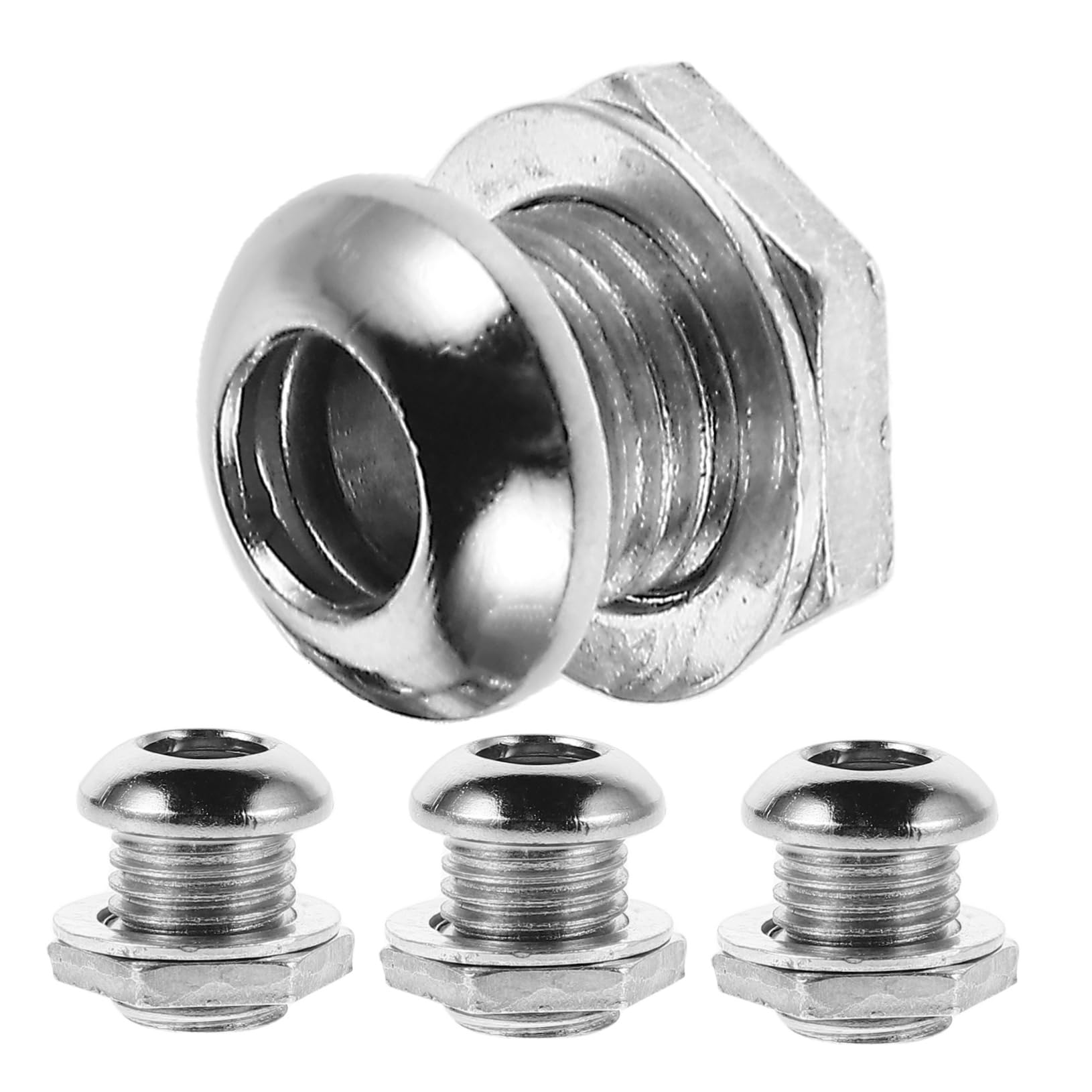 SUPVOX 4pcs Steel Snare Drum Vent Screws Air Drum Vents Gaskets Nuts for Mounting Hardware Musical Instrument Accessories Kit Hardware