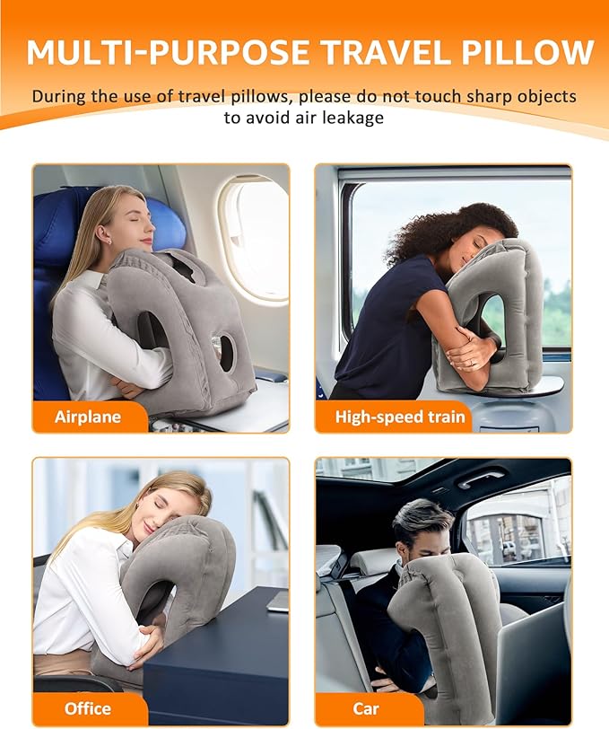 Almohada Inflable de Viaje con Antifaz y Tapones miniatura 8