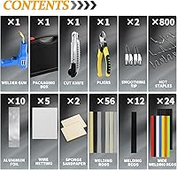 Vista 2 de Soldador de plástico de 220 W, kit de soldadura de plástico, reparación de parachoques de automóvil, 1000 grapas calientes y 92 piezas, 7 tipos