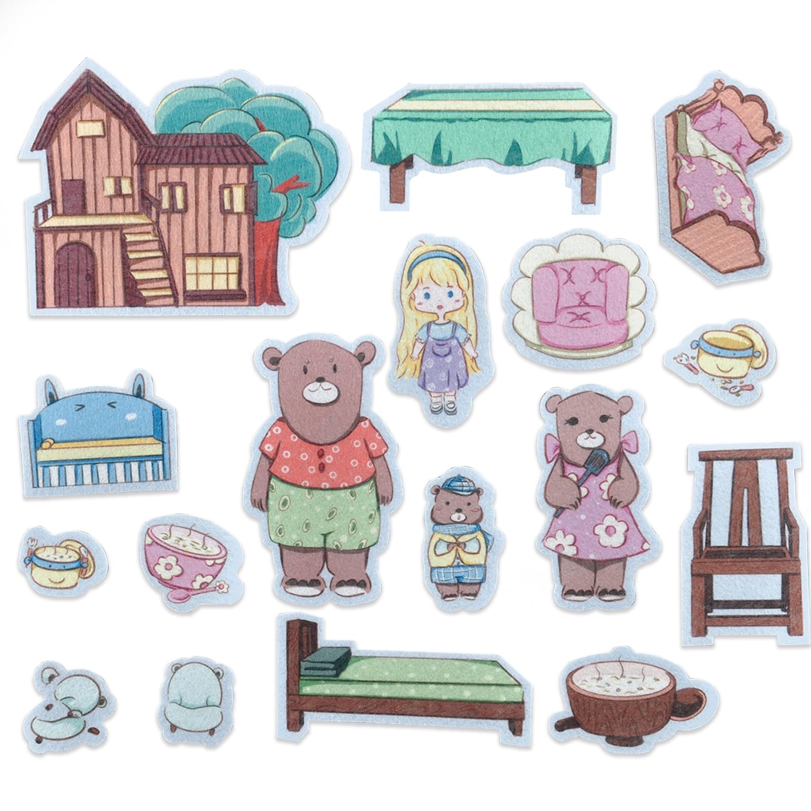 CHEFAN Felt Flannel Board Stories for Toddler,Goldilocks and The Three Bears,Preschool Felt Activities,Flannel Graphic