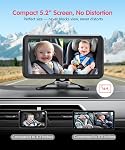 LUCKVIEW BM2 PRO Caméra de voiture double bébé, 5.2" 1080P HD Affichage pour les sièges arrière de voiture, IR Vision nocturne, Mont anti-Shake, Installation facile – Idéal pour les parents avec 2 Enfants et animaux de compagnie