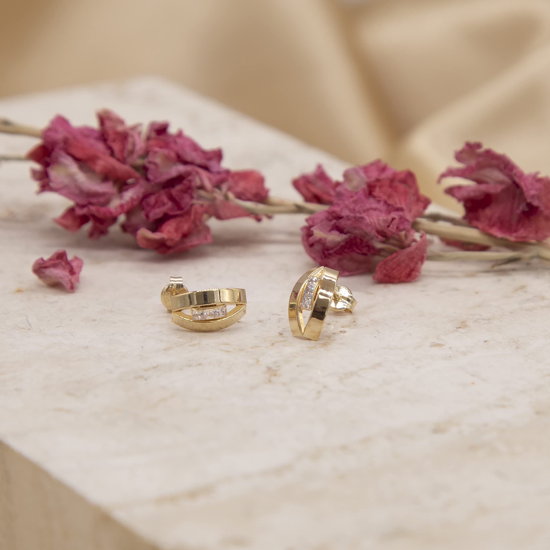 Carissima Pendientes Oro amarillo de 9 quilates Óxido de circonio, Oro amarillo, Circonia cúbica de mujer