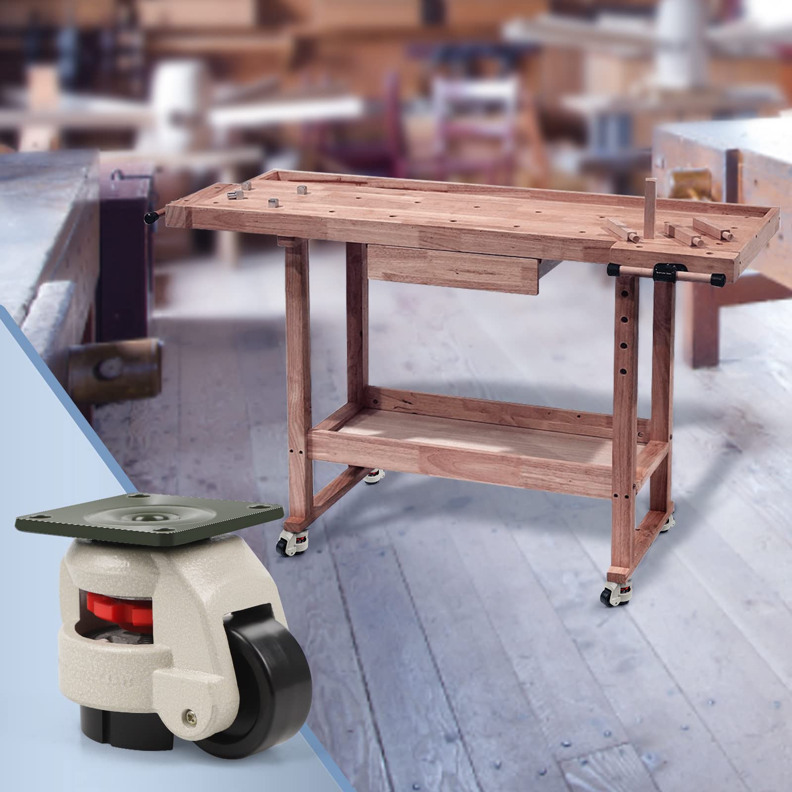 150 mm Draaiwiel met rem - Zware belasting - Industriële platen