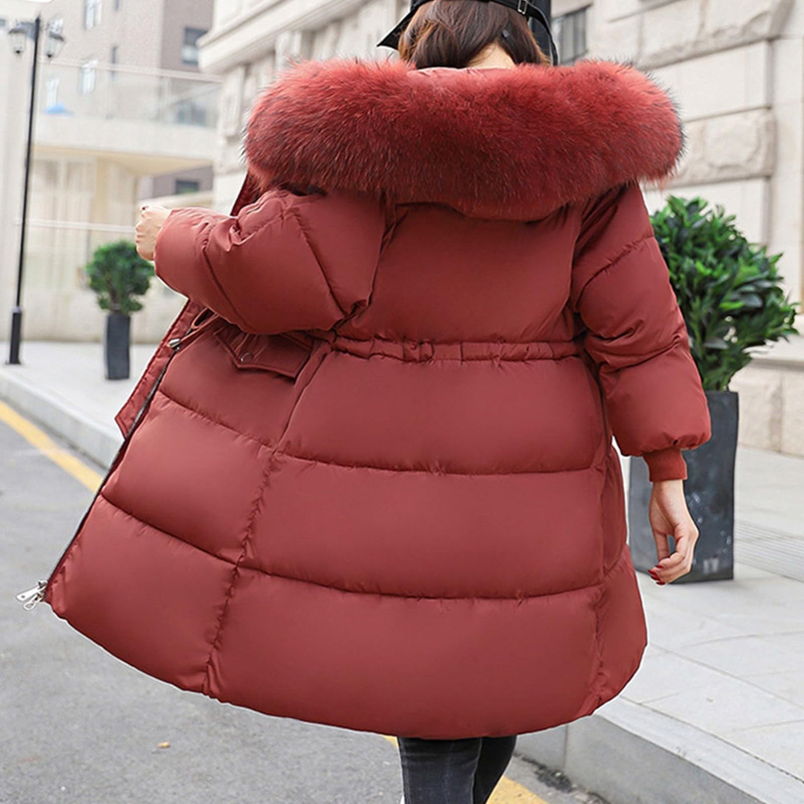 2026 Chaqueta acolchada Chaqueta larga acolchada con cuello grande