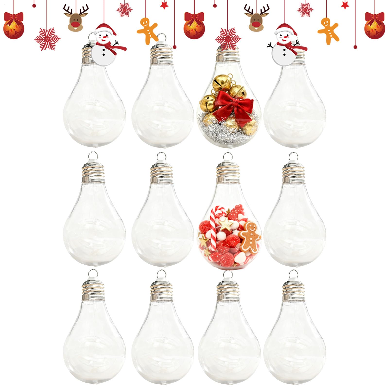 Ampoule Transparente à remplir déco Noël pour arbres et guirlandes