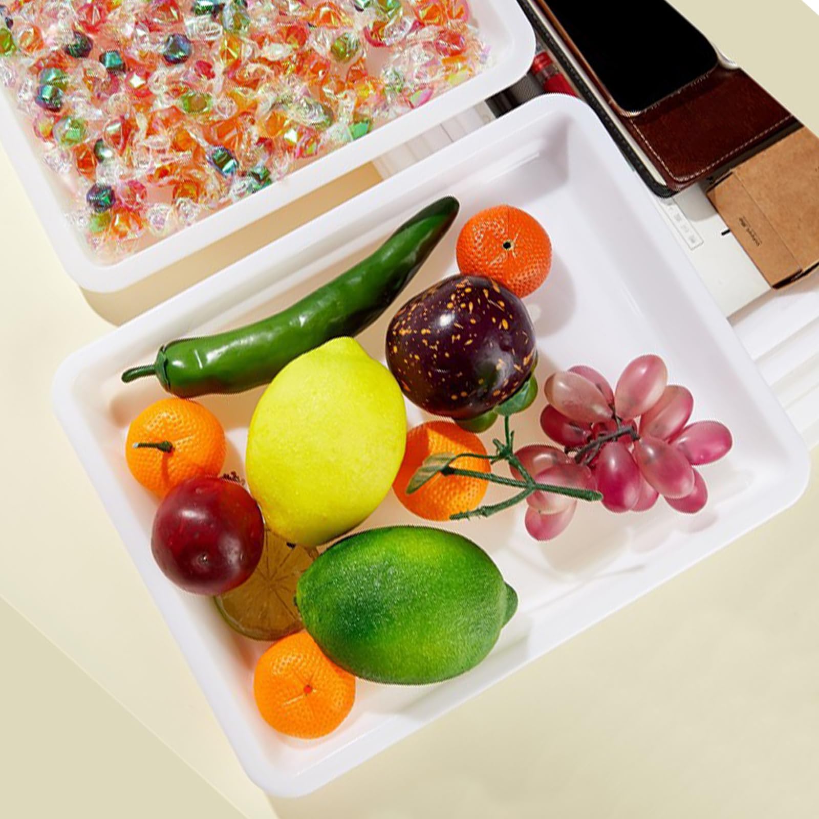 MOUYAT 10 vassoi grandi in plastica per attività artistiche, organizer per scuola, casa, progetti fai da te, pittura, perline, forniture organizzative, 39 x 29 x 4 cm