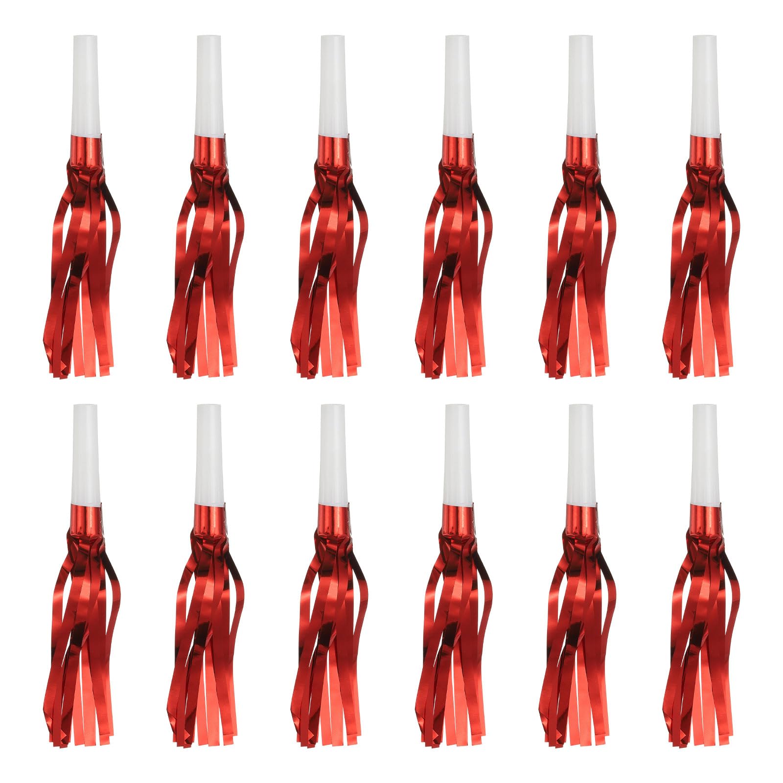 sourcing map 48 Pcs Fringed Noise Makers, Metallic Fringe Party Blowers Party Favors for Sports Events Birthday Parties Graduation Ceremonies Christmas New Year Gift Decorations, Red