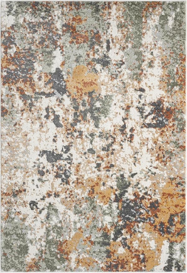 Tapis de salon poil ras moderne marron 180x270 cm grand tapis intérieur bureau et entrée