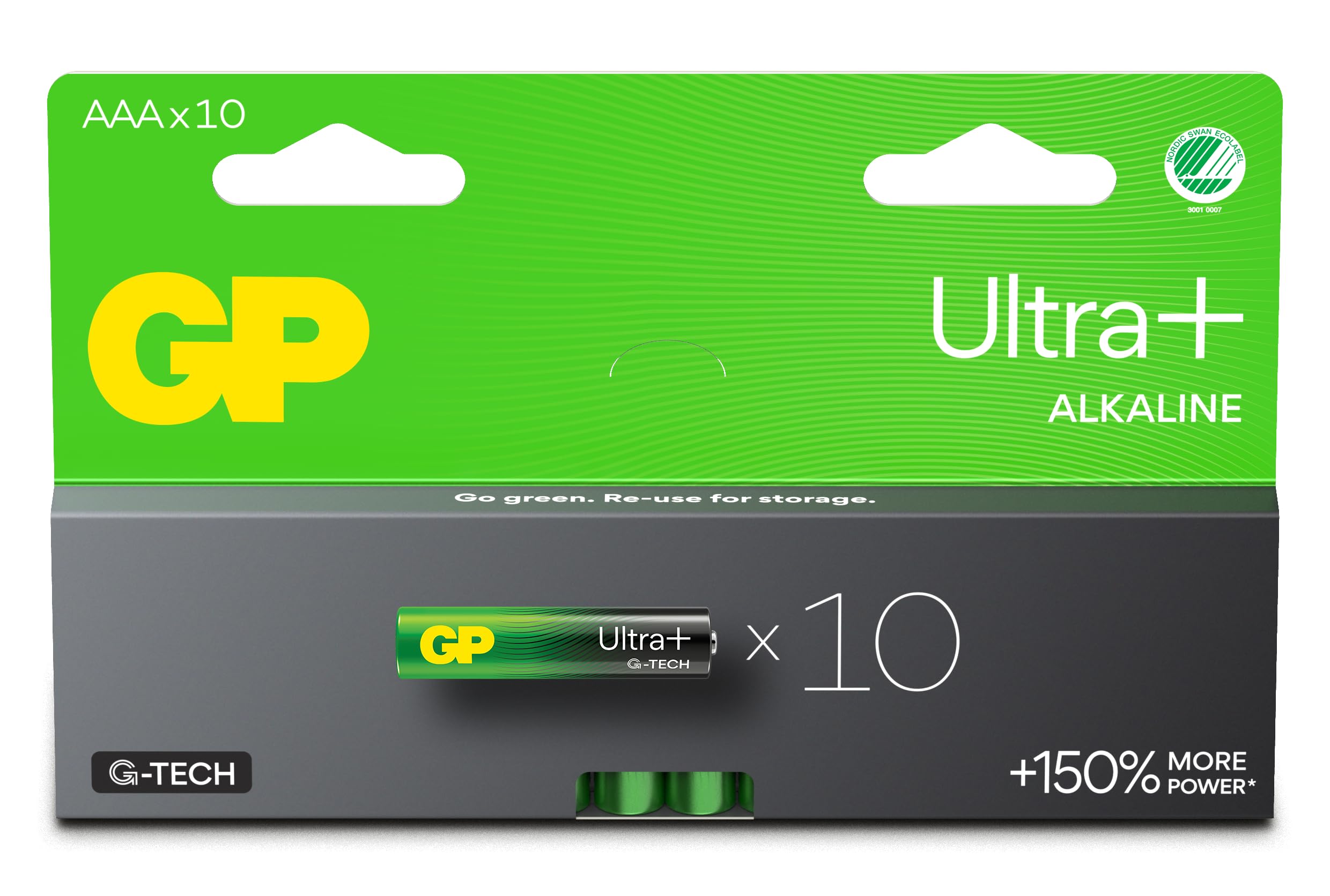 AAA Batteries - Set of 10 | GP Ultra | AAA Alkaline 1.5 V / LR03 Batteries - Long Life