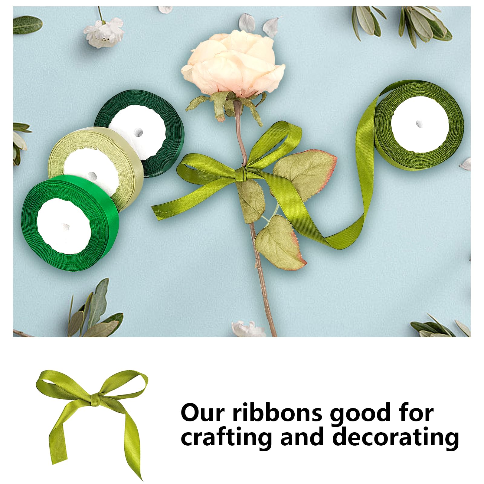 Ruban Satin Vert (20mm X 22m) - Cadeau, Emballage, Mariage