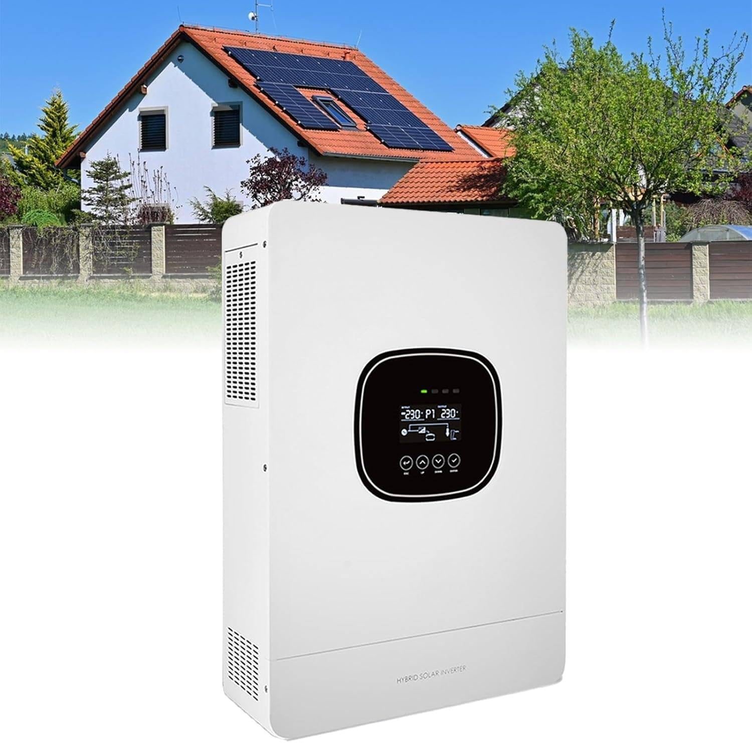 5.0KW Inverter Solare Ibrido Con Caricabatterie, Inverter Solare A Onda Sinusoidale Pura On/Off Grid, Supporta 9 Inverter In Parallelo, Gamma Tensione MPPT 120-450VDC, Accumulo Domestico, Camper