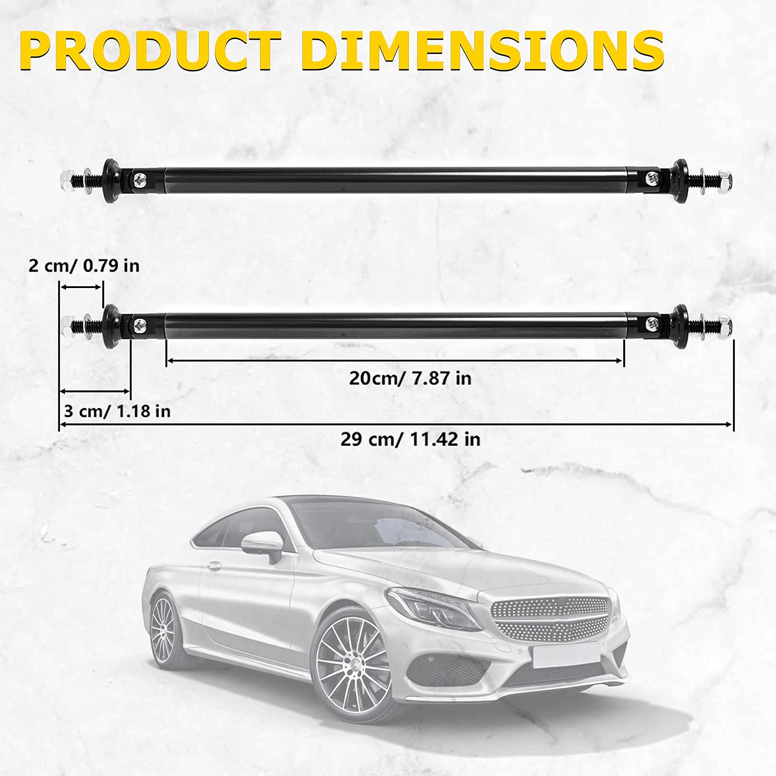 Snapklik.com : Splitter Strut Rod, 200MM Lip Splitter Support Rod ...