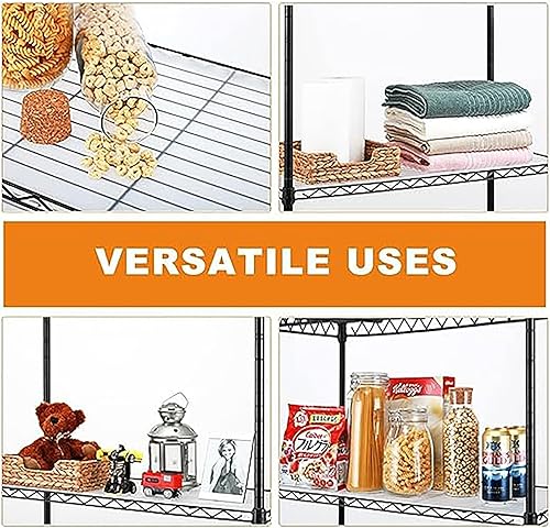 Miniatura 3 de Estantería de 4 estantes, estante de alambre de acero con 4 estantes, capacidad de carga de 100 libras por estante, estantes de almacenamiento de