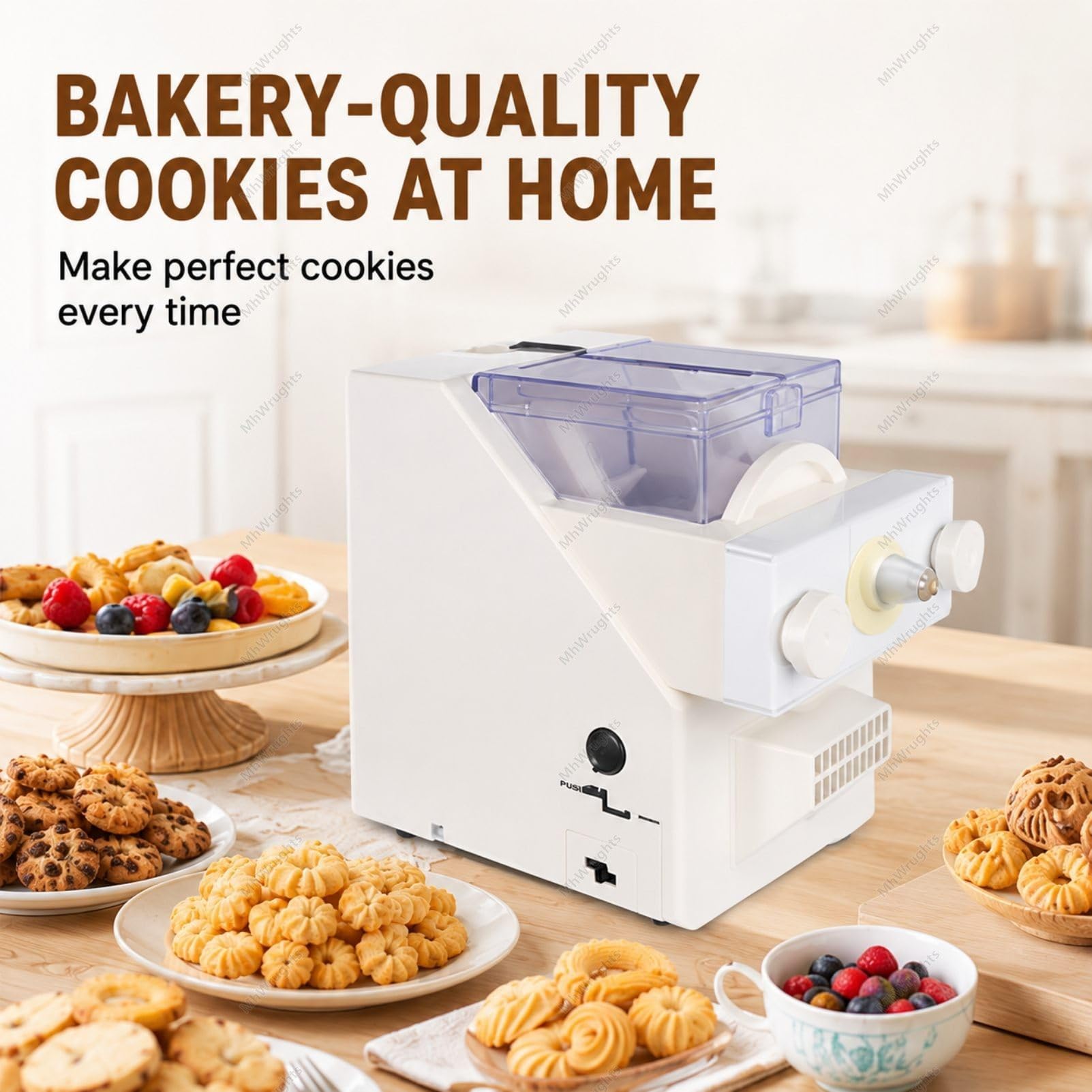 Macchina automatica per la preparazione di biscotti, 180 W, con ugelli intercambiabili, per modellare biscotti creativi per la cottura domestica, cucine e studi di cottura