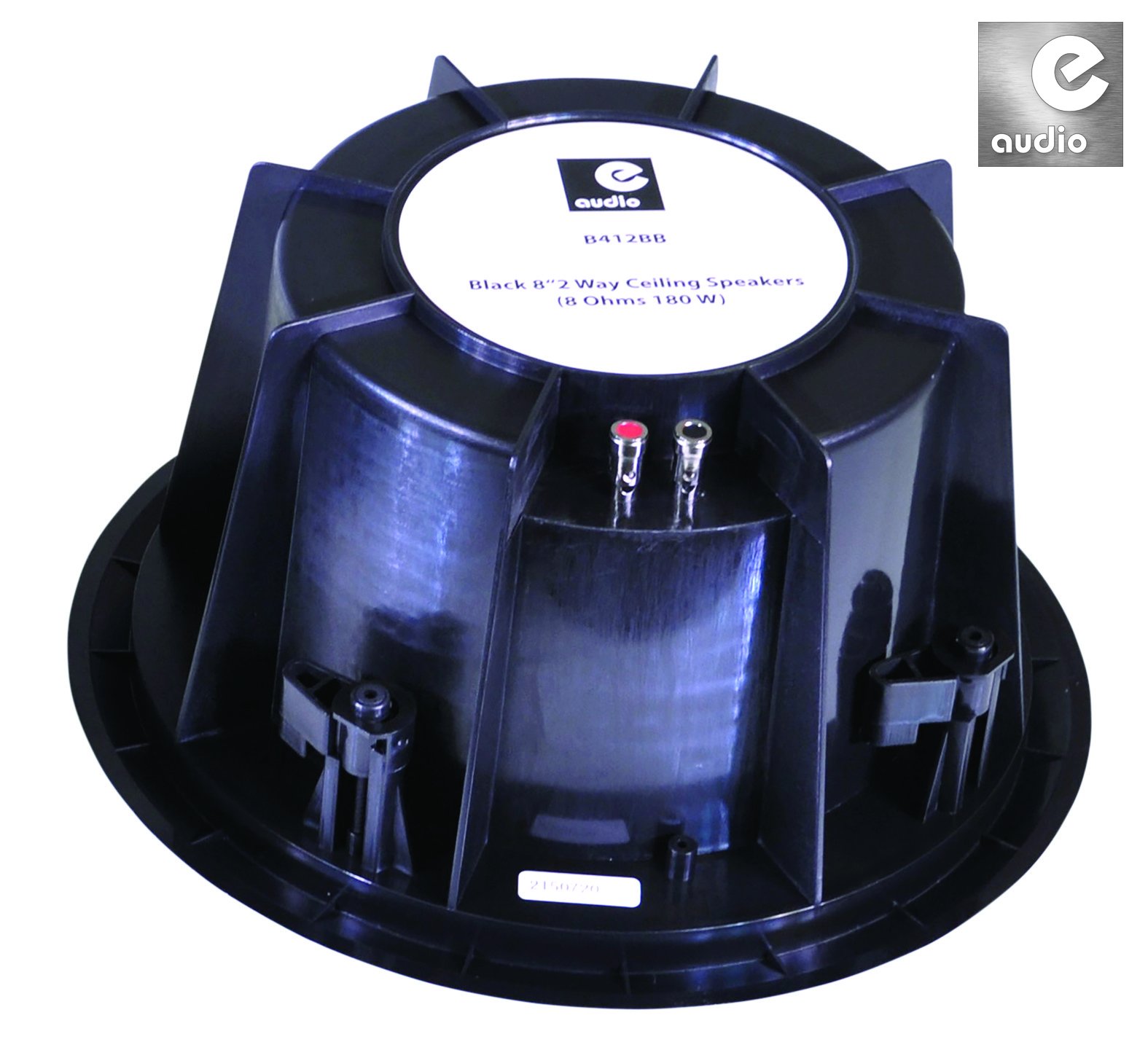 E-Audio Paire de haut-parleurs de plafond double offset 2 voies résistantes à l'eau Noir 20,3 cm 180 W