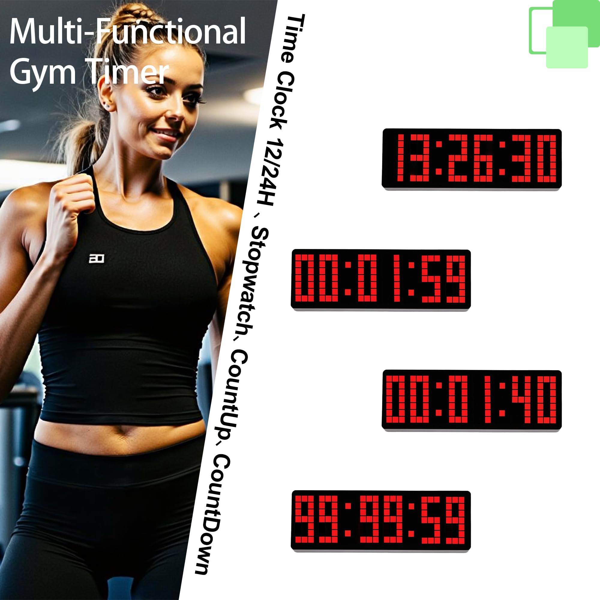 Timer da Palestra 13.2" LED Gym Timer Countdown Up Cronometro Luminosità Regolabile Telecomando