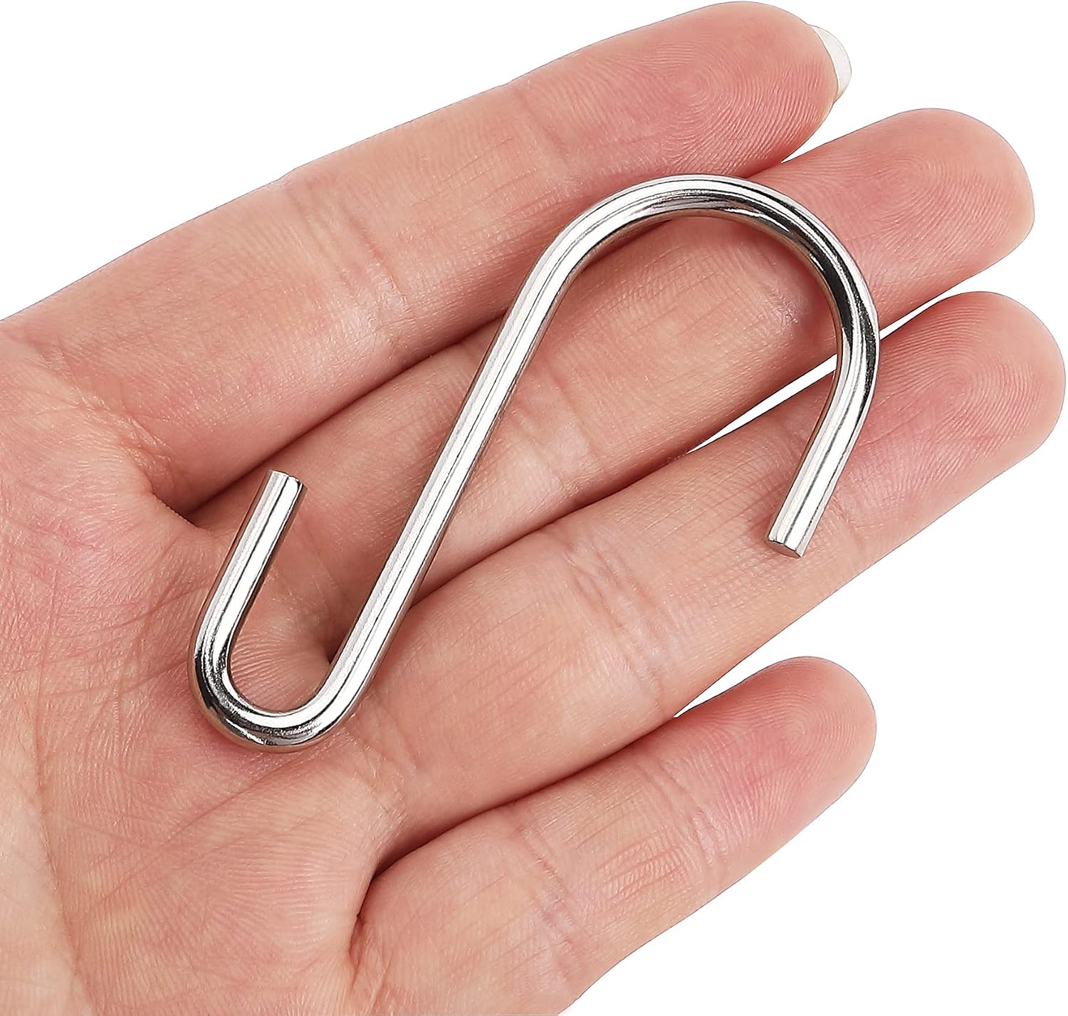 30-Pack Silver S Hooks for Hanging 2.4 Inch, Small S Hooks Alloy Steel Hangers for Jeans, Kitchen Pots & Plant Hanging, Lightweight 0.88 Inch Opening Holder for Wire Shelving, Towels & Purses image 3