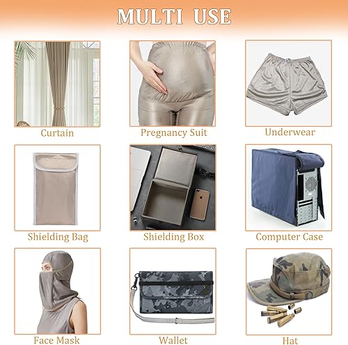 Miniatura 4 de Tela Faraday de 44 pulgadas de ancho x 36 pulgadas de largo + 2 bolsas Faraday para teléfonos, tela Faraday de grado militar, bloqueo de señal de