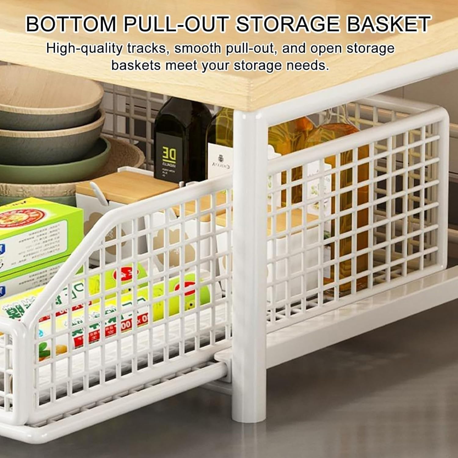 Organizzatore per Macchina da Caffè con Antenna Scorrevole Piano di Lavoro Scaffale Espositivo Alimenti Doppia Rack a Terra Adatto per Cucina Ufficio Salone Camera da Letto(Black,A)