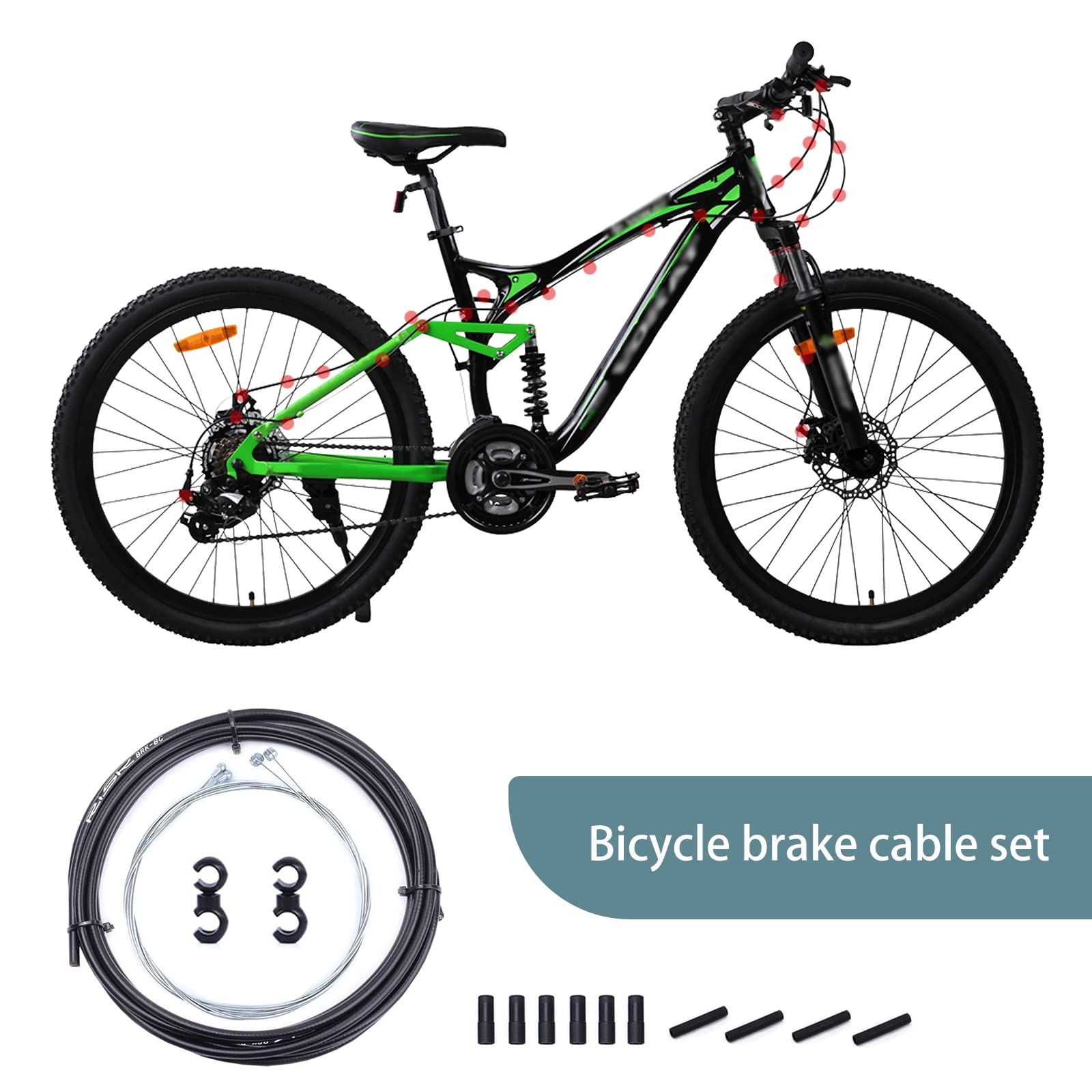 Universal Fahrrad-Bremskabel Set – 4 Kabel Je 2 M, Edelstahl Verzinkt, Für MTB & Rennräder Inkl. Zubehör