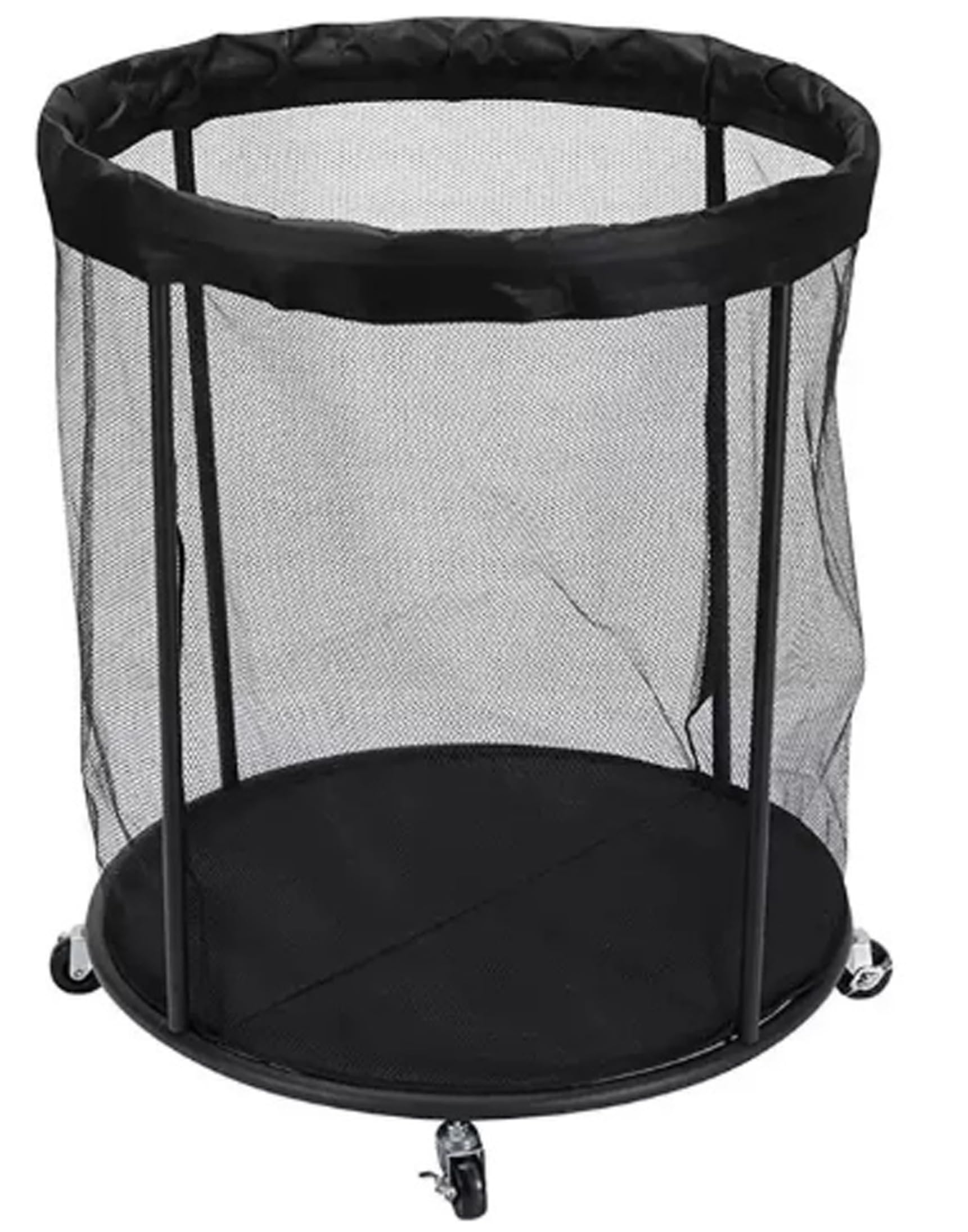 Ameble Heavy-Duty Large Capacity Mesh Ball Bag for Soccer, Basketball, Football, Volleyball, Mesh Beach Bag with Drawstring, Black, Multi-Sport Storage