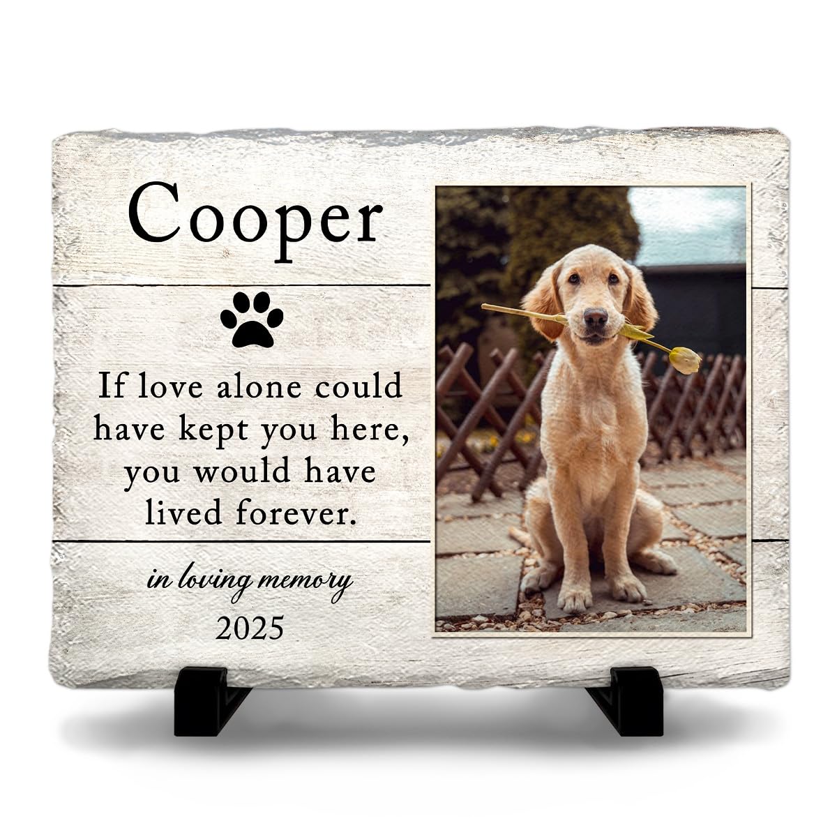 Personalized Memorial Headstone Marker: Honor Your Cat or Dog, Simple Lasting Memory Gifts for Pet Lovers, Condolences Gift for Loss, Custom Heartfelt Quote, Home or Garden Decor